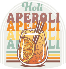 Aperol cocktail with ice and slice of orange for summer party. Alcochol exotic cocktail with gin for beash bar and restaurant menu