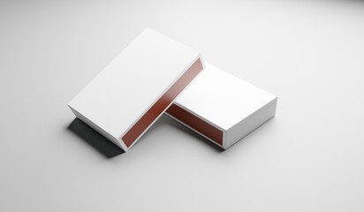 White box mockup, blank box template in 3d rendering, top view