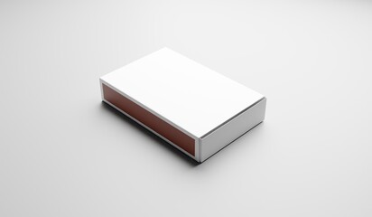 Blank white box mockup, 3D rendering isolated on gray background
