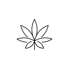 Marijuana line icon. Cannabis vector icon. Medical marijuana or cannabis leaf icon isolated on white background. Vector illustration