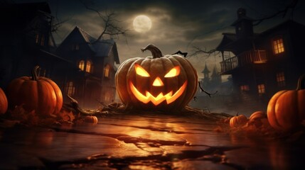 Halloween, the spookiest day of the year. Halloween background. Generative AI