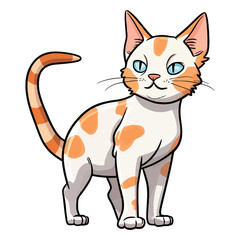 Obraz premium Whiskers and Wonder: Adorable 2D Illustration of a Devon Rex