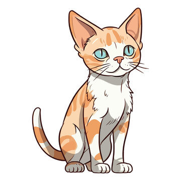 Whiskers and Wonder: Adorable 2D Illustration of a Devon Rex