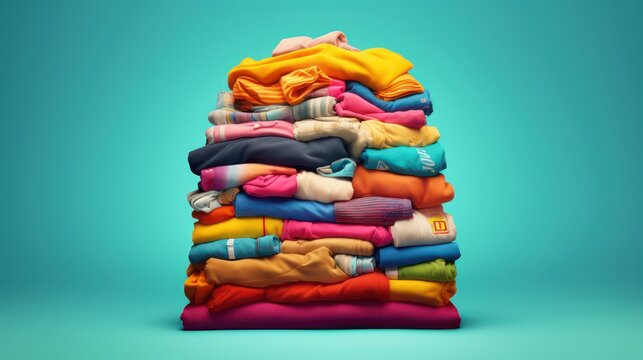 stack of colorful clothes