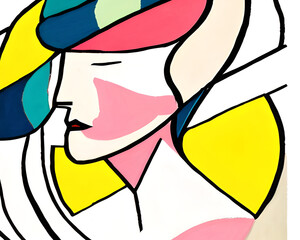 Abstract profile with asymmetric shapes