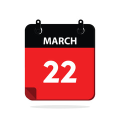  calender icon, 22 march icon with white background
