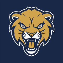 lion, American football logo, vector