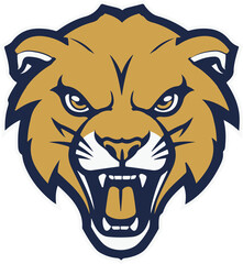 lion, American football logo, vector