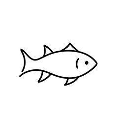 Hand drawn fish icon vector
