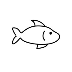 Hand drawn fish icon vector