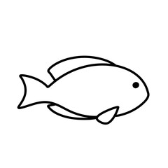 Hand drawn fish icon vector