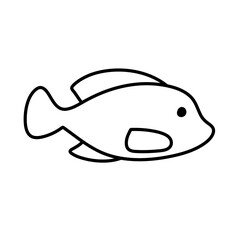 Hand drawn fish icon vector