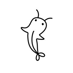 Hand drawn fish icon vector