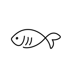 Hand drawn fish icon vector