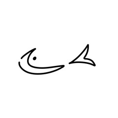 Hand drawn fish icon vector