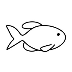 Hand drawn fish icon vector