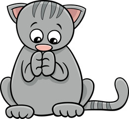 Obraz na płótnie Canvas cute cartoon tabby kitten comic animal character