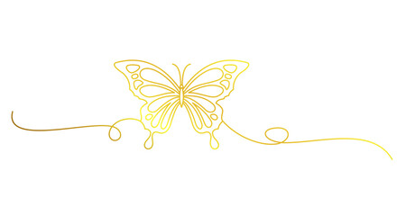 Butterfly line art style, vector illustration eps 10