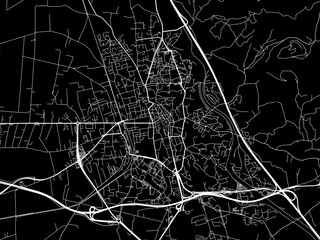 Obraz premium Vector road map of the city of Salon-de-Provence in France on a black background.