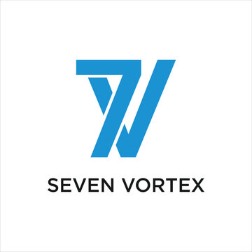 Triangle letter V 7 modern art number monogram unique logo