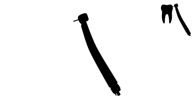 black dental tools on white background clip art preview