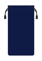 Navy Blue Power Bank Case Bag Template On White Background, Vector File.