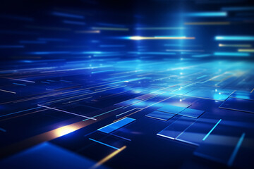 Abstract rays background, abstract technology of artificial intelligence and futuristic digital on dark blue background