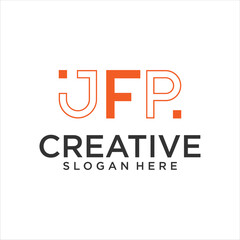 initial letter JFP logo design vector
