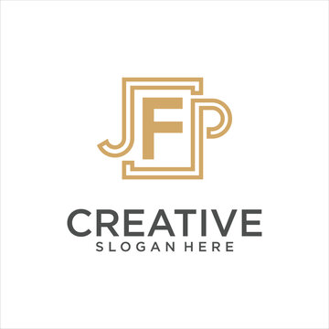 initial letter JFP logo design vector