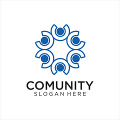 Obraz premium human comunity logo design template