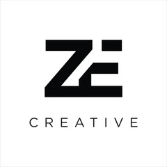 Obraz premium Alphabet letters Initials Monogram logo ZE, ZE INITIAL, ZE letter