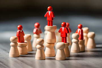 Leadership qualities have different roles and strengths within a leader of teamwork. Concept of success in business and improvement in work.