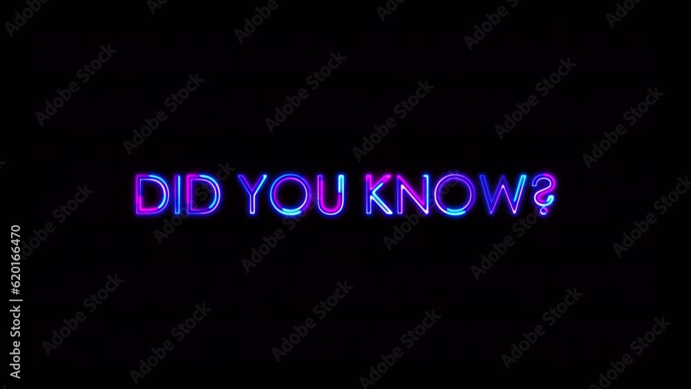 Poster loop did you know blue pink neon text effect illustration on black abstract background. element for 