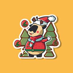 Christmas cute cartoon sticker