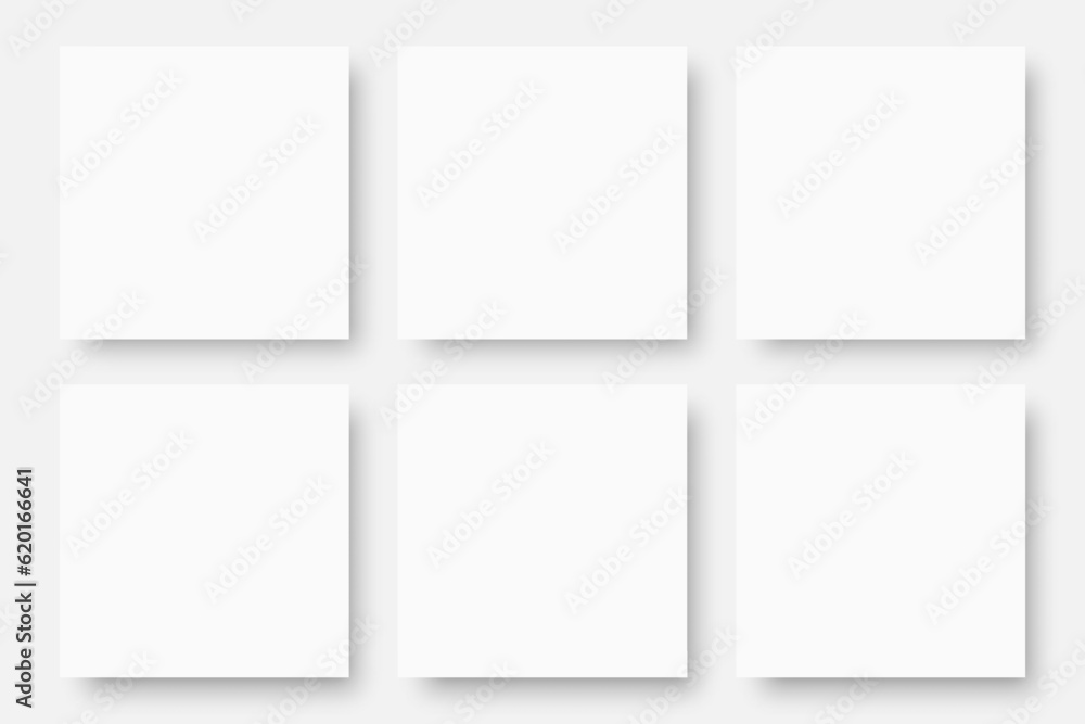 Leinwandbilder minimal vector layout template in white color square frames.square geometric shape banner template f
