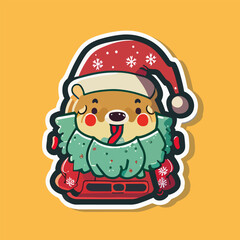 Christmas cute cartoon sticker