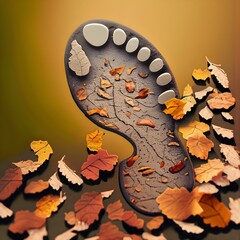 autumn leaves on the ground, Autumn, Dry Leaves, Footprint, Dry Weather, Concept, Theme, Alone, Seasons