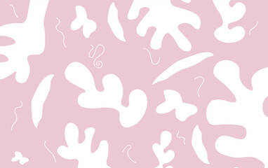 Monochromatic nature inspired shapes-doodle collection. Cute botanical shapes, random childish doodle cutouts of tropical leaves, flowers and branches, decorative abstract art vector illustration