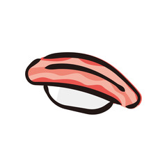 Crab - Sushi Icon or Illustration. Color version of hand drawn lines.