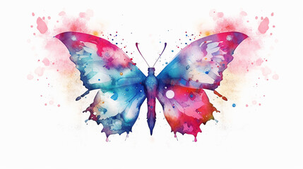Watercolor butterfly illustration AI Generative. Generative AI - obrazy, fototapety, plakaty