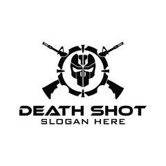 Tactical Skull Rifle military Gear design armory squadrone team vector