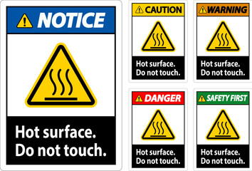 Caution Safety Label Hot Surface, Do Not Touch
