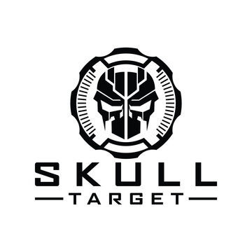 Military Skull Target tactical logo design vector illustration