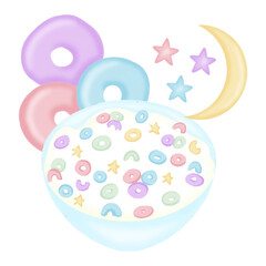 Breakfast time is cereals and milk