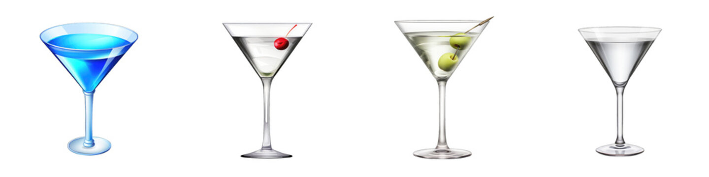 Martini Glass clipart collection, vector, icons isolated on transparent background