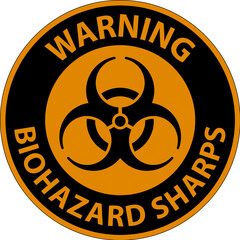Warning Biohazard Label, Biohazard Sharps