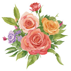 watercolor rose flower vector , vector art 