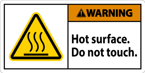 Warning Safety Label Hot Surface, Do Not Touch
