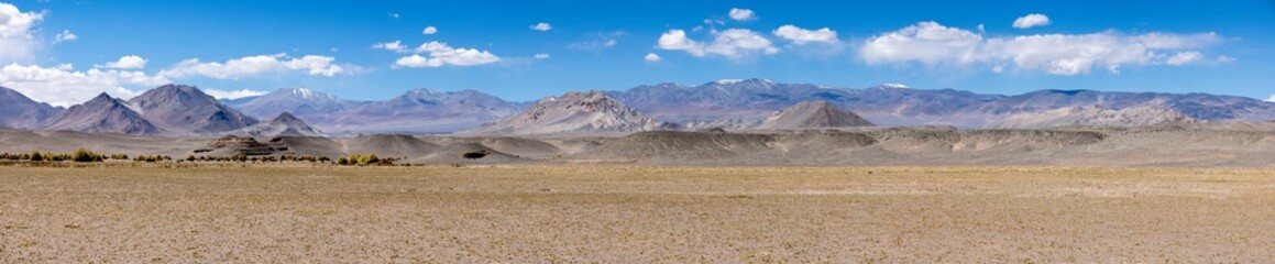 Puna - off road adventure on the way to the Campo de Piedra Pómez, a bizarre but beautiful landscape with a field of pumice, volcanic rocks and dunes of sand in the north of Argentina - Panorama