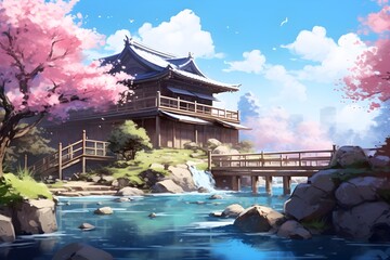 calming anime background